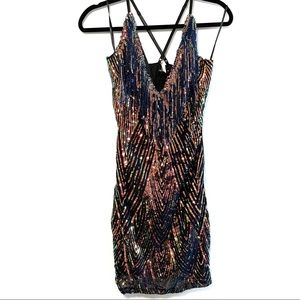 Sequined Dress Size Large with fringe